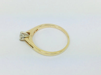 14k Yellow Gold Round Cut 39pt Diamond Channel Set Engagement Ring & Wedding Band Set