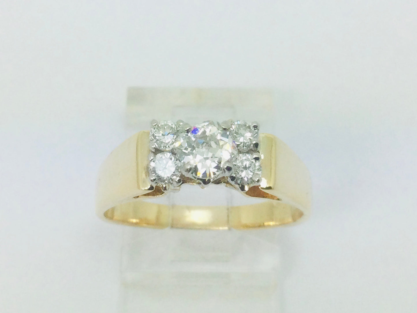 14k Yellow Gold 0.50ct Mine Cut Diamond , 0.78ct TDW Ring