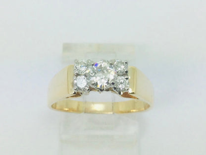 14k Yellow Gold 0.50ct Mine Cut Diamond , 0.78ct TDW Ring