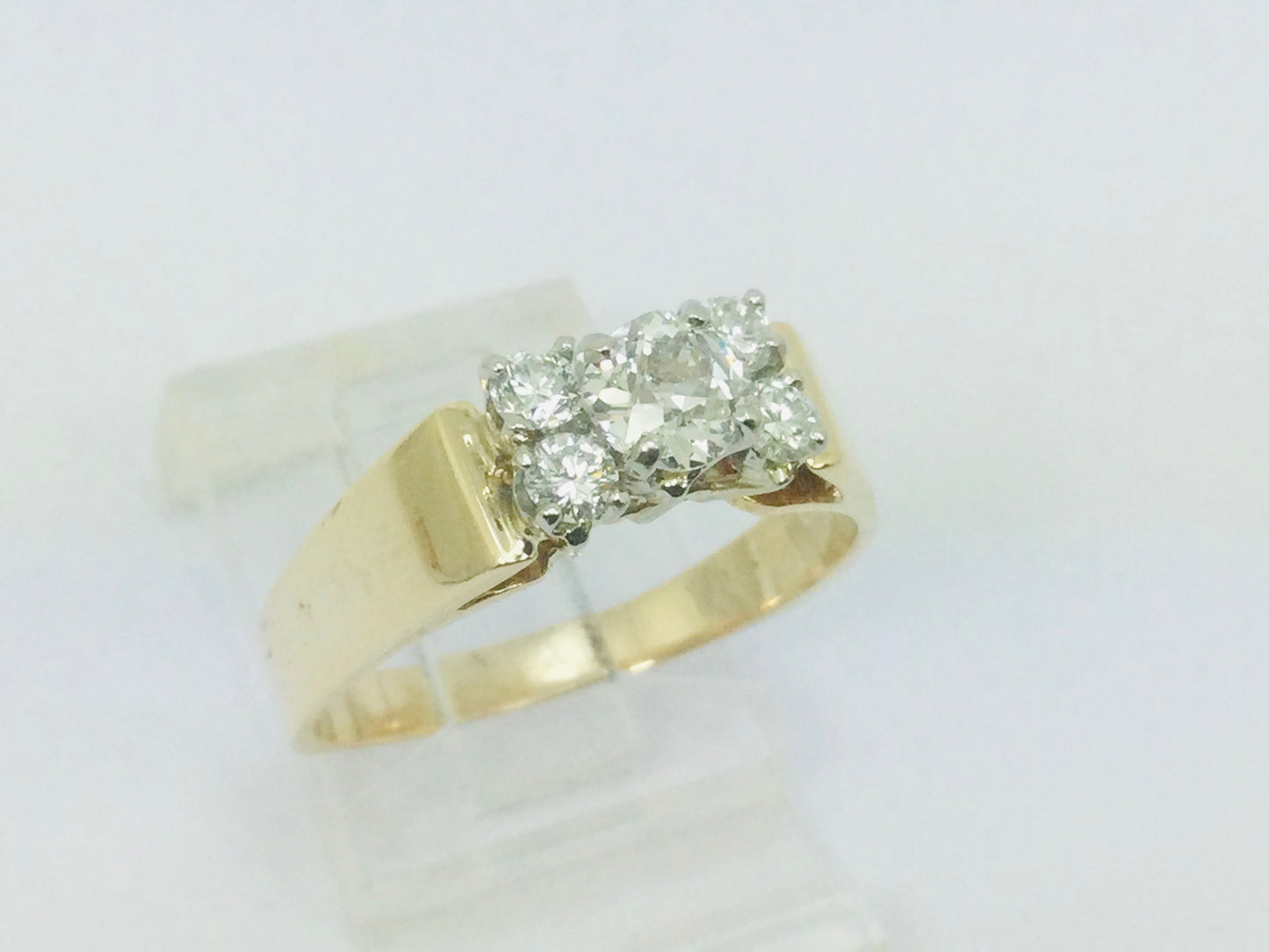 14k Yellow Gold 0.50ct Mine Cut Diamond , 0.78ct TDW Ring