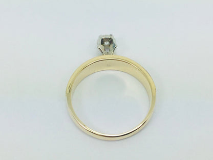 14k Yellow Gold Round Cut 10pt Diamond Solitaire Ring