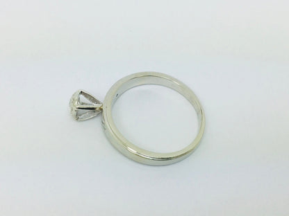 14k White Gold Round Cut 18pt Diamond Illusion Set with Diamond Accents Ring