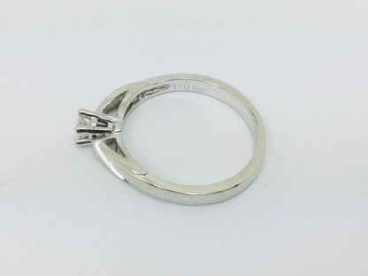 14k White Gold Round Cut 10pt Diamond Solitaire Ring