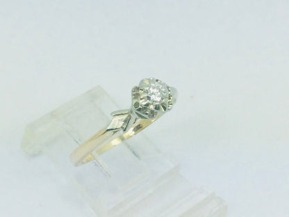 14k Yellow Gold Round Cut 15pt Diamond Solitaire Ring