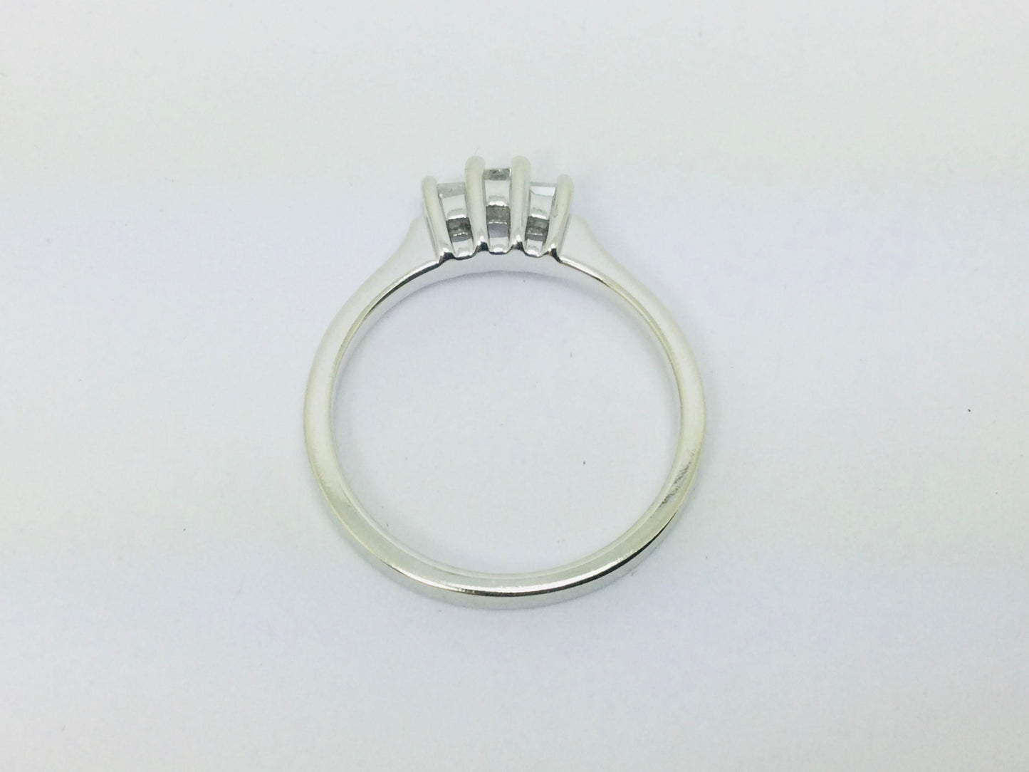 14k White Gold 26pt Princess Cut Diamond Trinity Ring