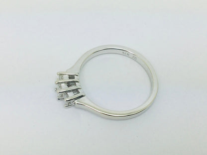 14k White Gold 26pt Princess Cut Diamond Trinity Ring