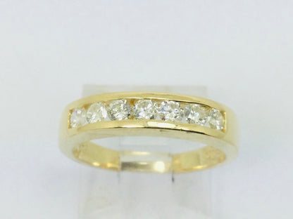 18k Yellow Gold Round Cut 42pt Diamond Channel Set Ring