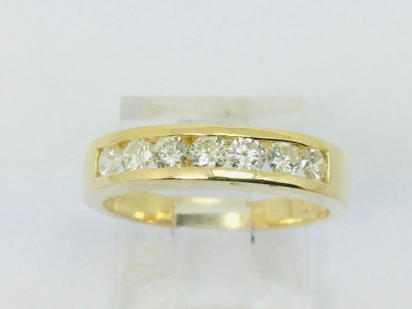 18k Yellow Gold Round Cut 42pt Diamond Channel Set Ring