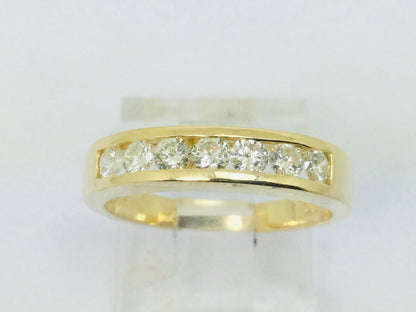 18k Yellow Gold Round Cut 42pt Diamond Channel Set Ring