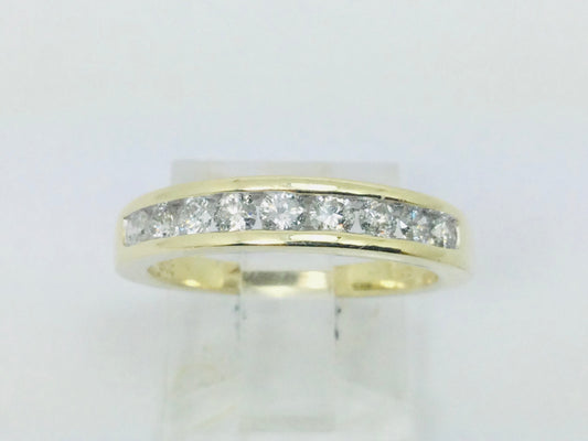 14k Yellow Gold Round Cut 45pt Diamond Channel Set Ring