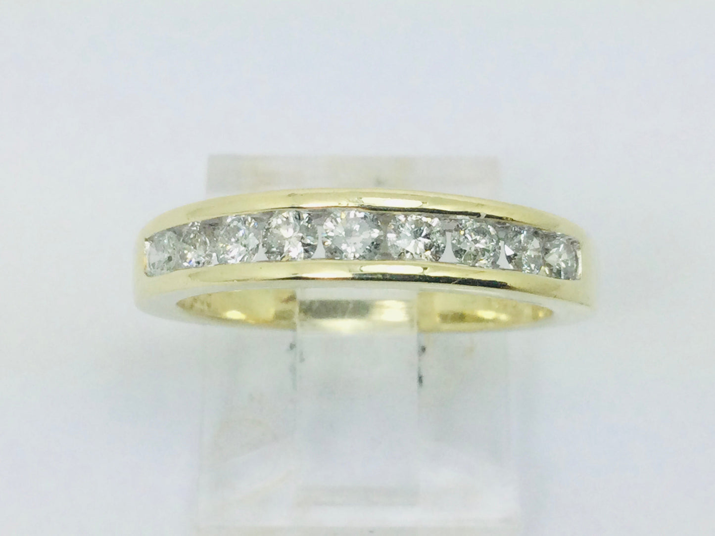 14k Yellow Gold Round Cut 45pt Diamond Channel Set Ring