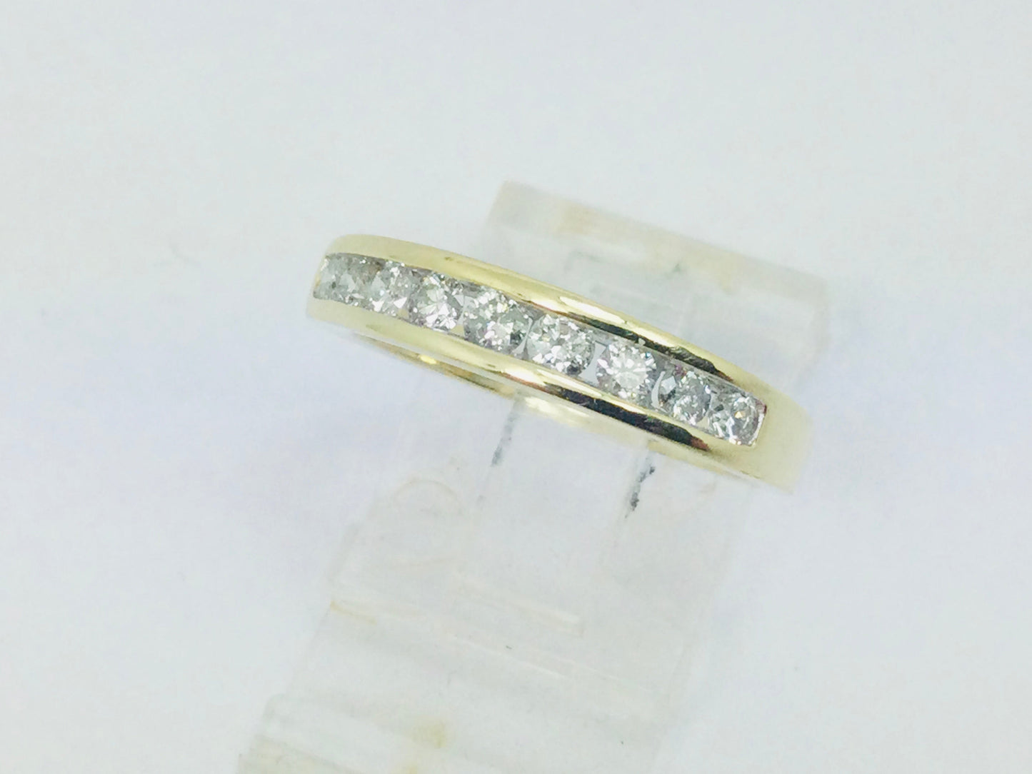 14k Yellow Gold Round Cut 45pt Diamond Channel Set Ring