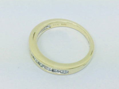 14k Yellow Gold Round Cut 45pt Diamond Channel Set Ring