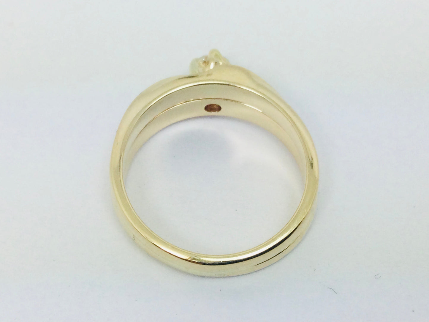 14k Yellow Gold 20pt Round Cut Diamond Solitaire with Accent Ring