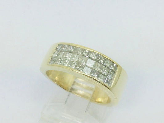 14k Yellow Gold Princess Cut 1.35ct Diamond Row Set Ring