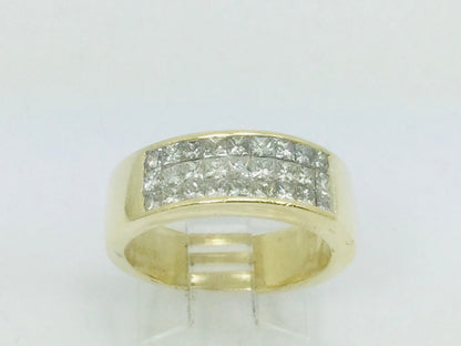 14k Yellow Gold Princess Cut 1.35ct Diamond Row Set Ring