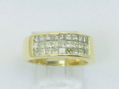 14k Yellow Gold Princess Cut 1.35ct Diamond Row Set Ring