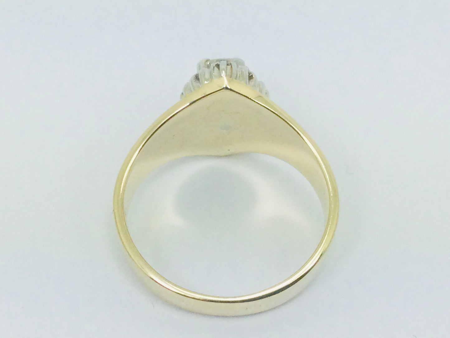14k Yellow Gold Round Cut 0.55ct Diamond Marquise Halo Ring