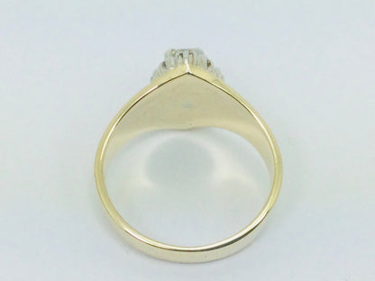 14k Yellow Gold Round Cut 0.55ct Diamond Marquise Halo Ring