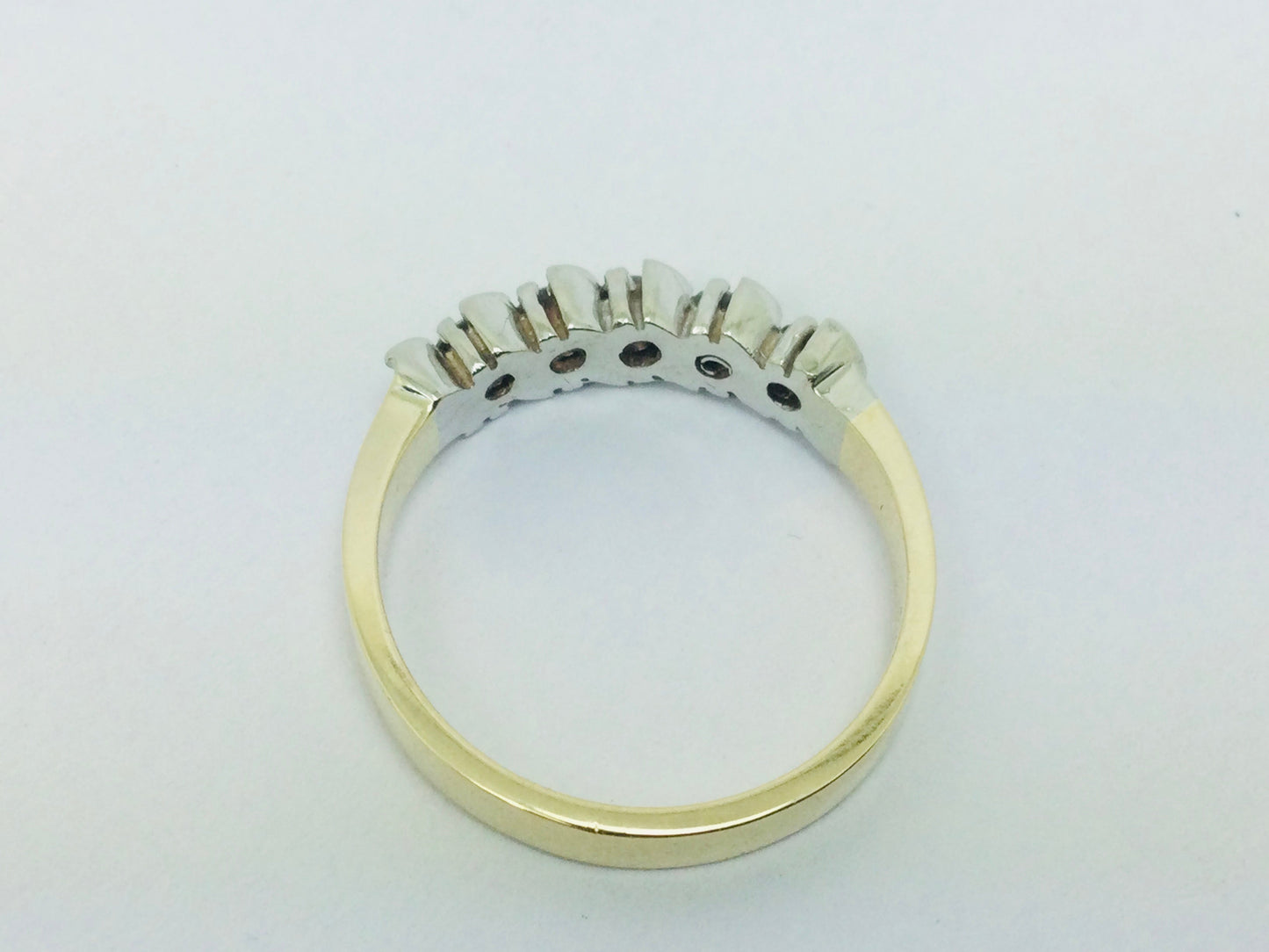 14k Yellow Gold Round Cut 35pt Diamond Row Set Band Ring