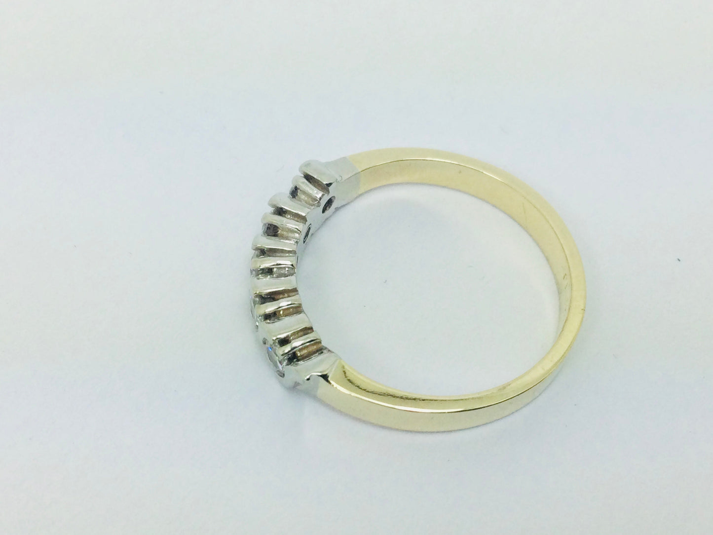 14k Yellow Gold Round Cut 35pt Diamond Row Set Band Ring