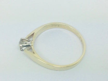 10k Yellow Gold Round Cut 0.14ct Diamond Solitaire Ring