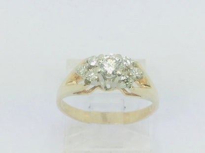 14k Yellow Gold Round Cut 0.40ct Diamond Ring