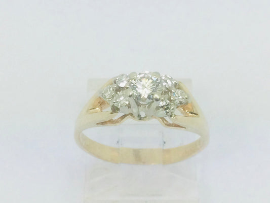 14k Yellow Gold Round Cut 0.40ct Diamond Ring