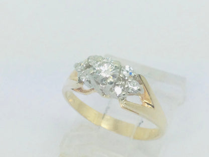 14k Yellow Gold Round Cut 0.40ct Diamond Ring