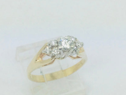 14k Yellow Gold Round Cut 0.40ct Diamond Ring