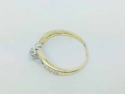 14k Yellow Gold Round Cut 10pt Diamond Heart Ring