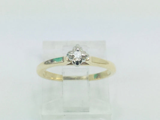 14k Yellow Gold Brilliant Cut 3pt Diamond Ring