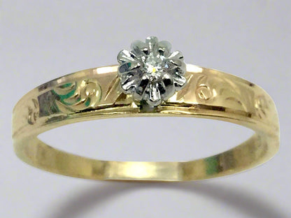 10k Yellow Gold Brilliant Cut 3pt Solitaire Diamond Ring