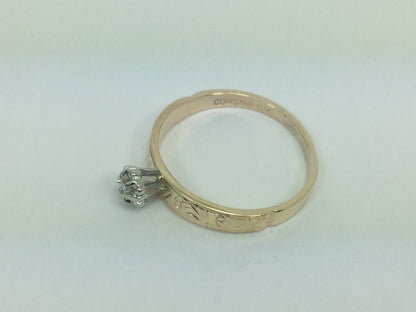10k Yellow Gold Brilliant Cut 3pt Solitaire Diamond Ring
