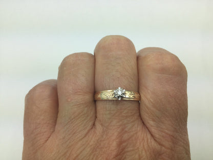 10k Yellow Gold Brilliant Cut 3pt Solitaire Diamond Ring