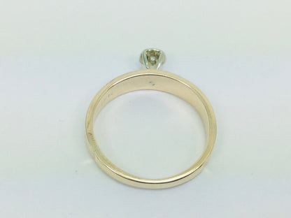 14k Yellow Gold Brilliant Cut 4pt Solitaire Diamond Ring