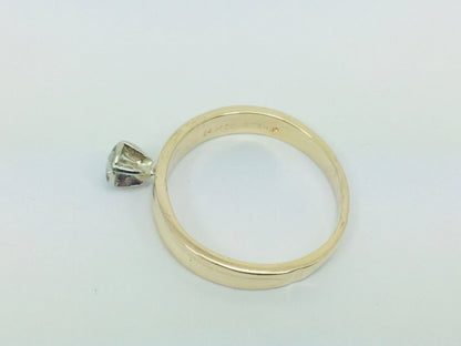 14k Yellow Gold Brilliant Cut 4pt Solitaire Diamond Ring