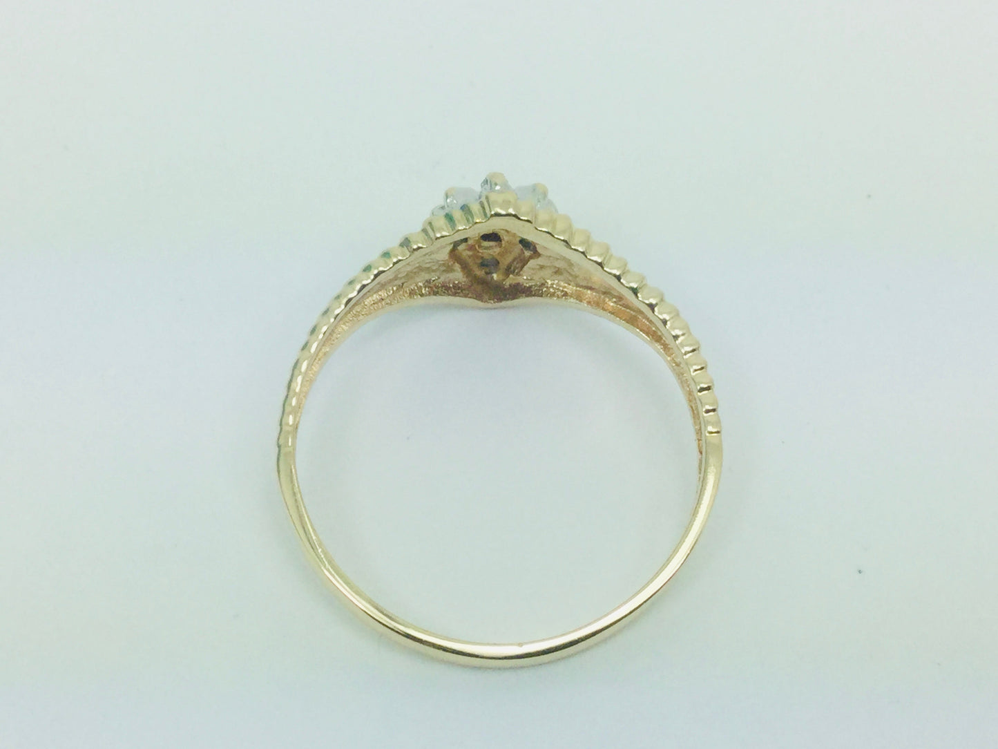 10k Yellow Gold Brilliant Cut 8pt Diamond Cluster Ring
