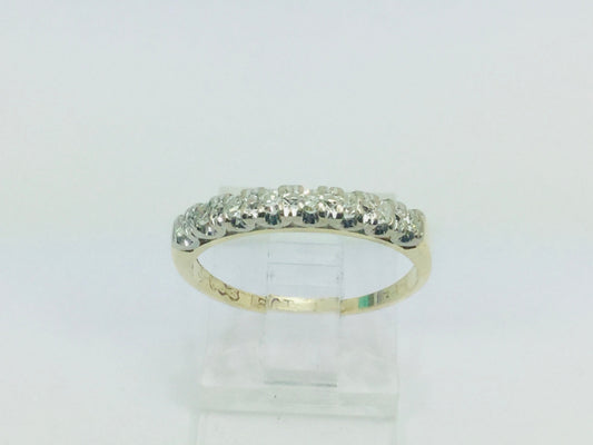 18k Yellow Gold Brilliant Cut 16pt Diamond Row Set Ring