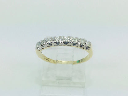 18k Yellow Gold Brilliant Cut 16pt Diamond Row Set Ring