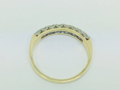 18k Yellow Gold Brilliant Cut 16pt Diamond Row Set Ring