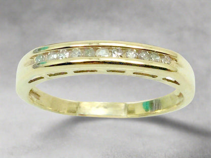 10k Yellow Gold Brilliant Cut 5.5pt Diamond Channel Set Ring