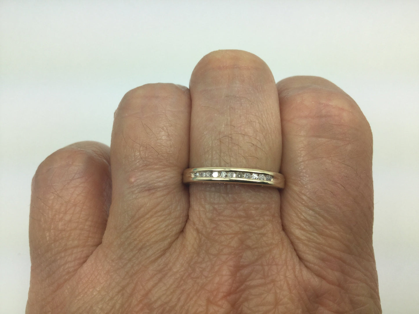 10k Yellow Gold Brilliant Cut 5.5pt Diamond Channel Set Ring