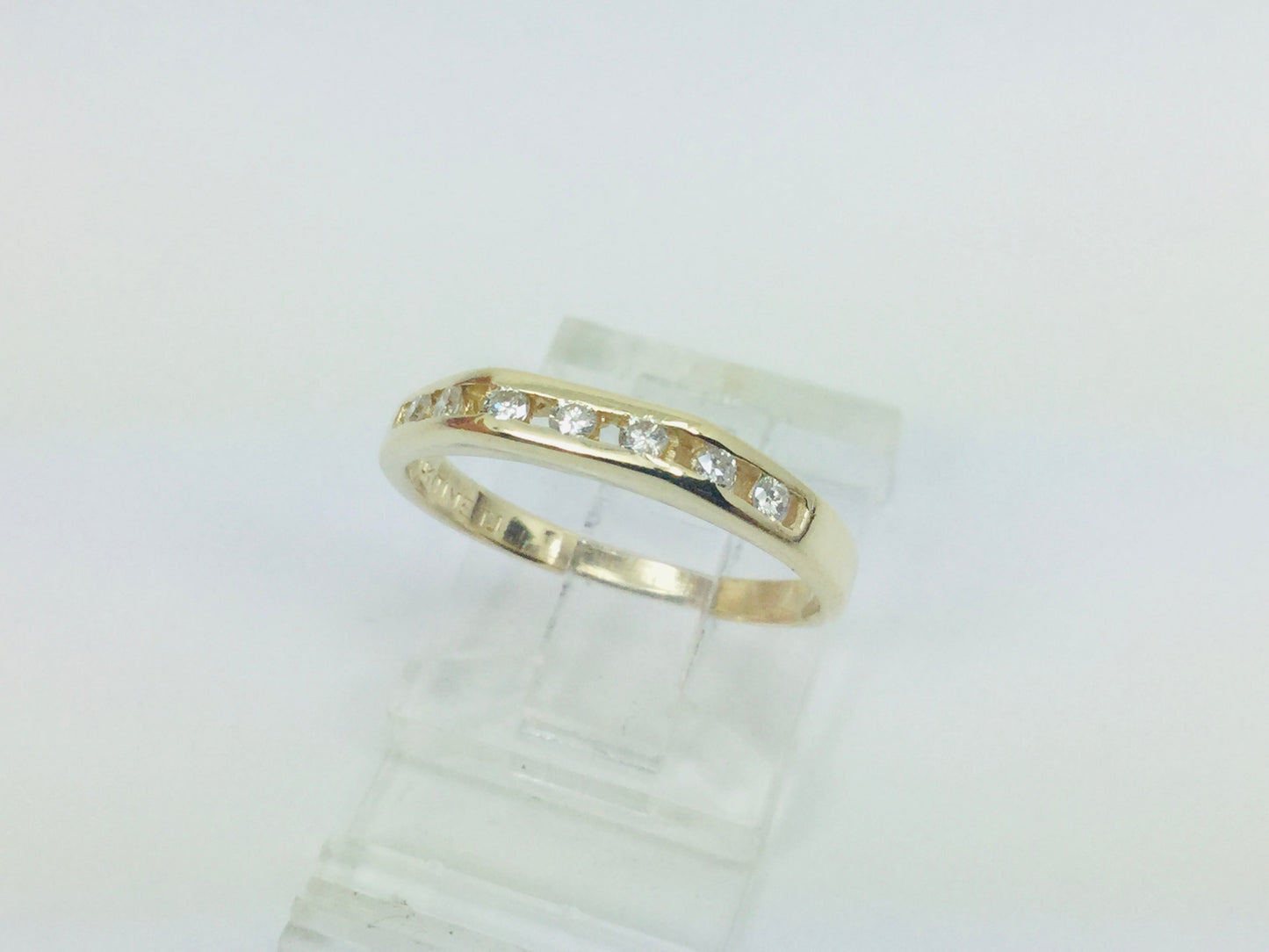 14k Yellow Gold Round Cut 0.14ct Diamond Channel Set Ring