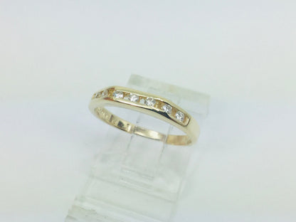 14k Yellow Gold Round Cut 0.14ct Diamond Channel Set Ring