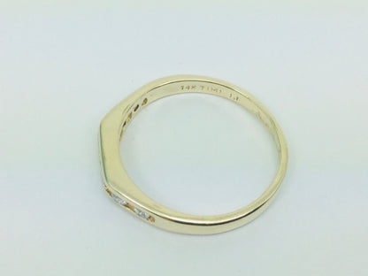14k Yellow Gold Round Cut 0.14ct Diamond Channel Set Ring