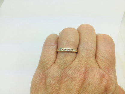 14k Yellow Gold Round Cut 0.14ct Diamond Channel Set Ring
