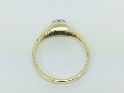 14k Yellow Gold Brilliant Cut 8pt Diamond with Accents Ring