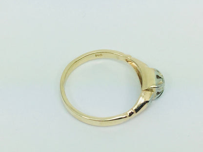 14k Yellow Gold Brilliant Cut 8pt Diamond with Accents Ring