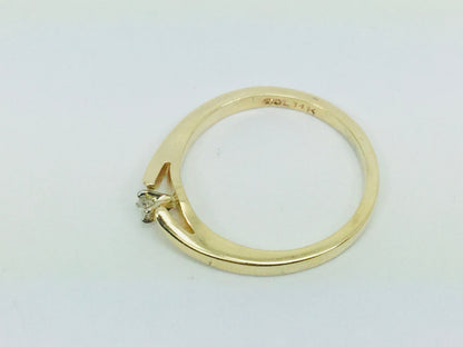14k Yellow Gold Brilliant Cut 4pt Diamond Solitaire Ring